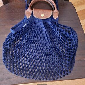 Longchamp Le Pliage Filet Mesh Bag - Navy SM Excellent Condition